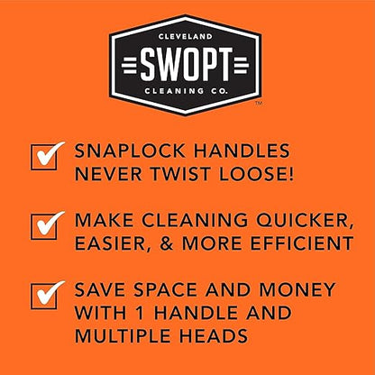SWOPT 7-Piece Ultimate Indoor Kit — Includes 48” and 60” Wooden Handles, Dust Mop, Cotton Mop, Angle Broom, Flexible Duster, Window Squeegee, and Organizer — Everything You Need to Clean Indoors