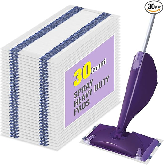 30 Count Disposable Mop Pads for Swiffer WetJet Hardwood Floor Spray Mop, Mopping Pads for Swiffer All-in-One Mopping Cleaner Starter Kit