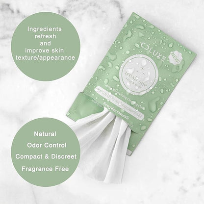 Fresh One (Body, Face, or Toliet) - Personal Cleansing | All Natural & Flushable, Sensitive Skin, Deodorizing, Hand Wipes, Moisturizing, Individually Wrapped on-the-go Singles