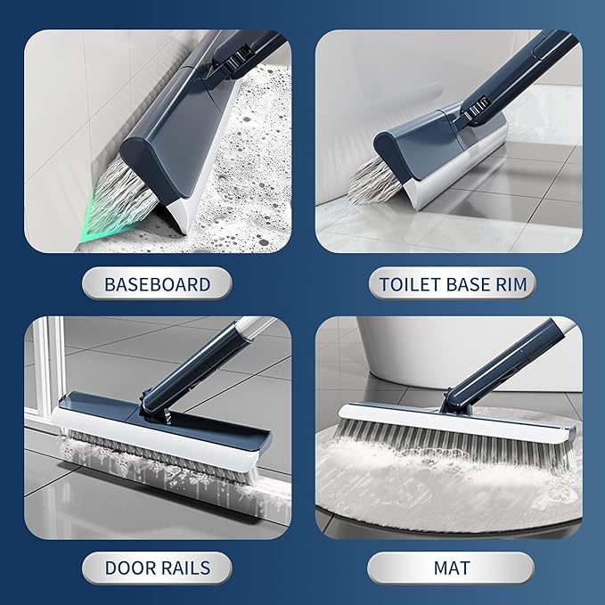BOOMJOY Grout Brush with Long Handle, Grout Cleaner Brush for Tile Floors, Shower, Bathroom