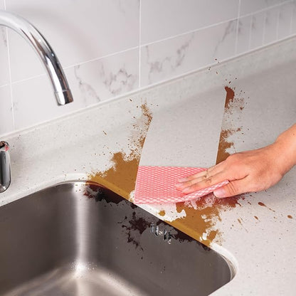SCRUBIT Reusable Cleaning Wipes, Handy Wipes for Kitchen and Office - Dish Cloths for Washing Dishes - Multi Purpose Disposable Cleaning Towels (12 x 20 in) 72 Pack (Red)