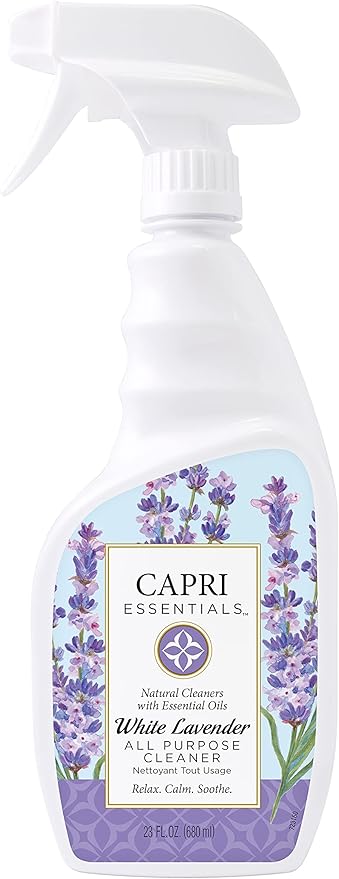 White Lavender All Purpose Cleaner Spray – Essential Oils Surface & Glass Cleaner – Lavender Scented Household Cleaning Supplies – All Natural Cleaning Products (23 oz)
