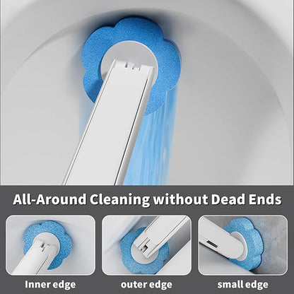 Disposable Toilet Brush, Toilet Bowl Cleaner Brush with 24 Refills, Toliet Wand Kit Wall-Mounted, Toilet Bowl Disposable Scrubbers, Storage Caddy and 24 Refill Heads for Bathroom Cleaning