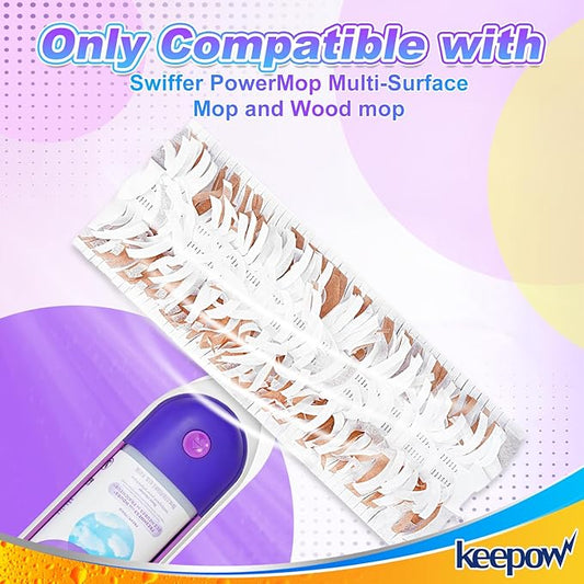 Power Mop Pads Refills Compatible with Swiffer PowerMop Multi-Surface Mopping Pad Disposable Replacement Mop Refill Pads Safe on All Floors Cleaning (24 Pack, Brown)