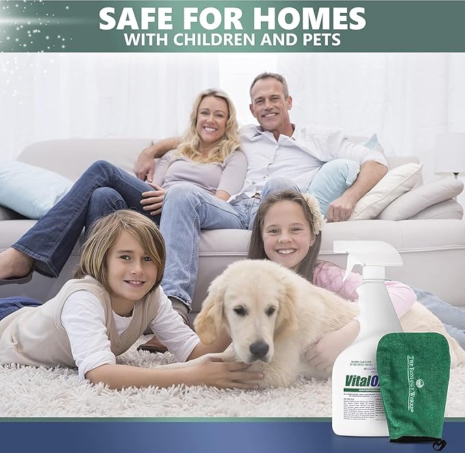 Vital Oxide Disinfectant, Deodorizer, Cleaner, Food-Contact Sanitizer, Virucide – (EPA registration #82972-1) – Kills Mold & Mildew, Eliminates Odors – 32 oz, & (2) 3 oz Bottles