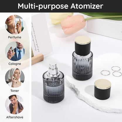 Segbeauty 1oz Perfume Spray Bottle, 30ml Empty Fine Mist Cologne Glass Bottle, Pack of 4 for Men, Large Travel Refillable Perfume Dispenser for Fragrance Oils