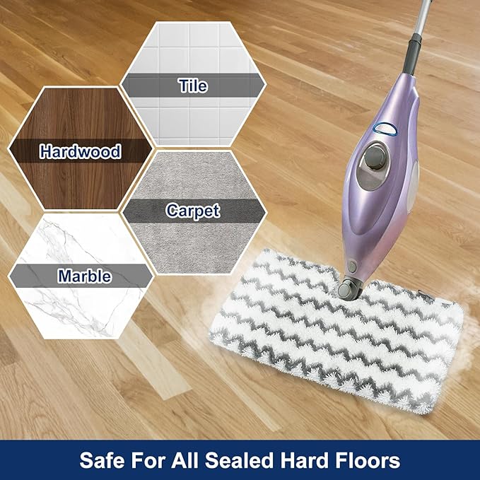 Steam Mop Replacement Pads for Shark Steam Mops S3500 Series S3501 S3601 S3550 S3901 SE450 S3801CO S3601D S2901 S2902 Shark Steam Pocket Mop, Microfiber Reusable Steam and Scrub Pads for Floor Clean