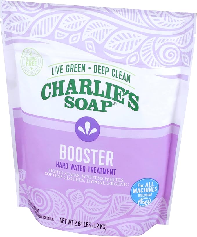 Charlie's Soap Booster & Hard Water Treatment (2.64 Lbs, 2 Pack) Natural Powdered Water Softener and Laundry Booster – Safe and Effective