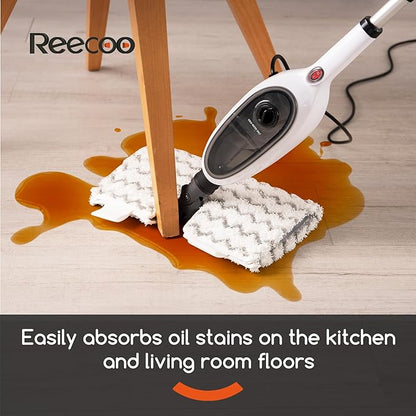 Steam Mops for Floor Cleaning, Unique Double-Sided Flip Design, 15 Seconds Fast Heating，10-in-1 Steam Cleaner for Kitchen, Living Room Wood Floor Tile Cleaning