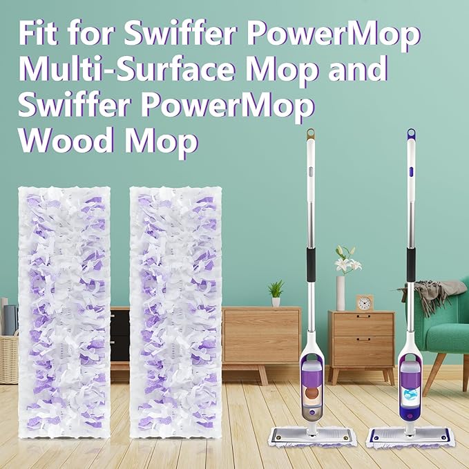 Power Mop Refills for Power Mop Multi-Surface Mop，Power Mop Pads for PowerMop Wood Mop,Compatible with Power Mop，Power Mop Pads Refills for Floor Cleaning,24 Count