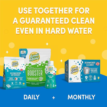 Lemi Shine Dish Detergent Booster, Hard Water Stain Remover, Multi-Use Citric Acid Cleaner 38 oz, Pack of 1
