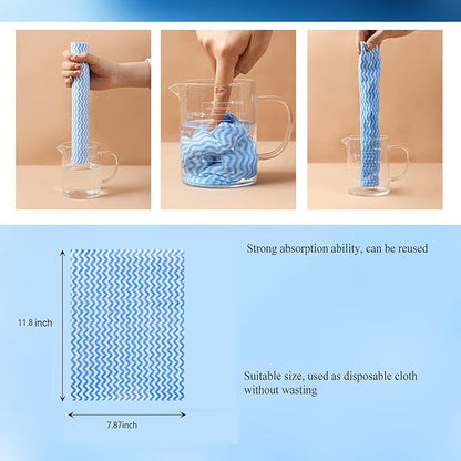 Reusable Cleaning Cloth Wipes Multi-Purpose Heavy Duty Towels Domestic Dish Cloths 120 Count 7.87 x 11.81 Inches Kitchen Rags