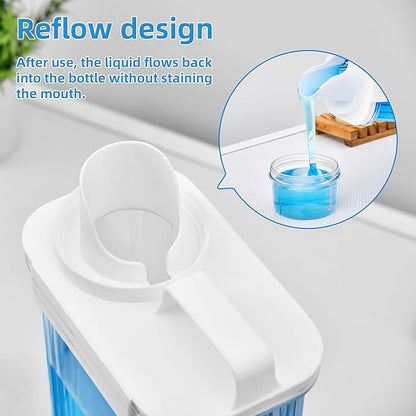 Laundry Detergent Dispenser for Laundry Room,94oz Fabric Softener Dispenser,Liquid Laundry Detergent Container,Laundry Detergent Organizer for Laundry Room Organization with 6 Labels,3 Pack