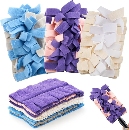 Zubebe 3 Pcs Heavy Duty Duster Refill Reusable Fleece Duster Refills Multi Surface Washable Cleaning Pads for Home, Blinds, Fans, Corners, Furniture (Classic Color)