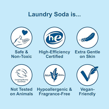 Nellie's Laundry Soda - Concentrated Laundry Detergent Powder -Bulk 500 Loads - Vegan, Hypoallergenic, Fragrance-Free, and Non-Toxic Formula - (Made in Canada)