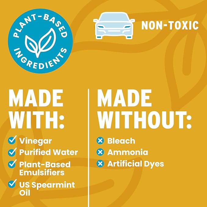 Vinegar Cleaner, Plant-Based, Multi-purpose Automotive Cleaning Spray, Natural Mint Scent, 16oz