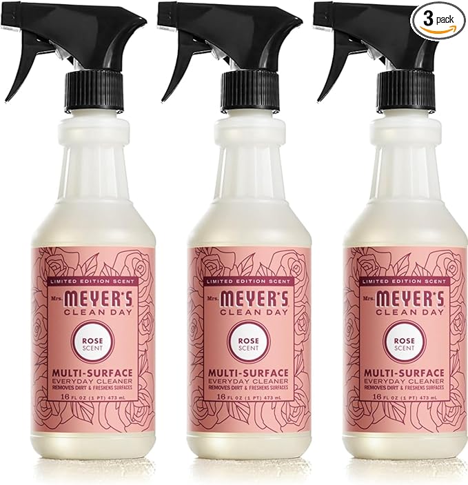 MRS. MEYER'S CLEAN DAY All-Purpose Cleaner Spray, Limited Edition Rose, 16 fl. oz - Pack of 3