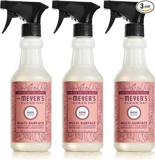 MRS. MEYER'S CLEAN DAY All-Purpose Cleaner Spray, Limited Edition Rose, 16 fl. oz - Pack of 3