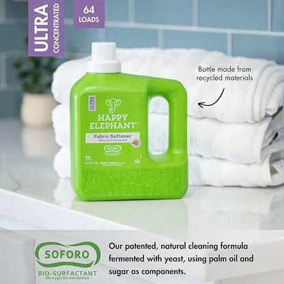 Fabric Softener - Ultra Concentrated, Fabric Conditioner, Liquid Laundry Softener, Eco Friendly, Gentle, Fresh Linen, 64 Loads - White Tea and Fig (64 fl oz - Pack of 1)