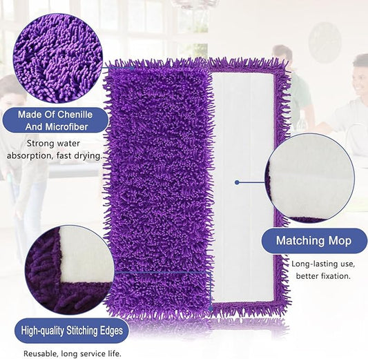 Diteje 5 Pack Replacement Mop Pads Compatible with Swiffer PowerMop,Washable Reusable Microfiber Refill Heads,All Surface Cleaning for Dry Wet Use