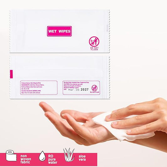 500 pcs Wet Wipes Individually Wrapped, Disposable Cleansing Wipes, Individual Wrapped for Hands, Face Cleaning, Daily Use