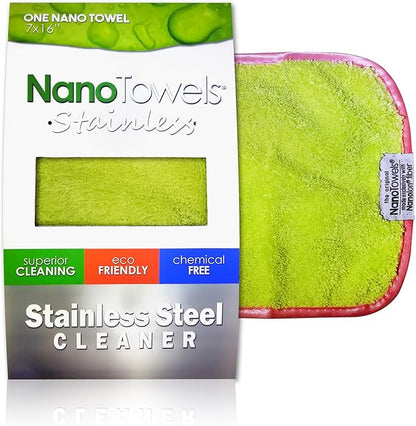 Stainless Steel Cleaner | The Amazing Chemical Free Stainless Steel Cleaning Reusable Wipe Cloth | Kid & Pet Safe | Light Green 7x16 (1 pc)
