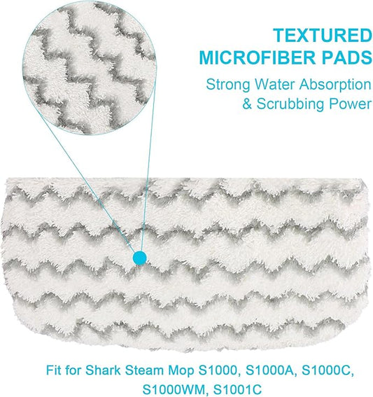 S1000 Steam Mop Pads Replacement for Shark S1000 S1000A S1000C S1000WM S10001C S1200 Steamer Scrub Mop Pads Washable for All Hard Floors - 2 Pack