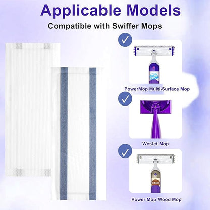 12-Pack Disposable Mop Pad Refills for Swiffer PowerMop Multi-Surface Mop/Wet Jet Spray Mop, Effortlessly Cleans Hardwood, Tile and Laminate Floors - Super Absorbent, Absorbs Dirt, Deep Cleaning