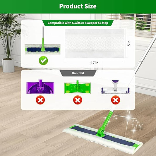 55 Count Heavy Duty Disposable Mop Refills, Heavy Duty Dry Sweeping Cloths for S.wiffer XL - Designed for Hard Surfaces, Convenient Single-Use Cleaning Pads