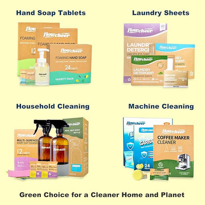 All Purpose Cleaner Concentrate Refills, Multi Surface Clean Refill,No Toxic Cleaning Tablets(12Pack)-Makes 204 fl oz(12x17Fl oz)Bottles of Spray Cleaner for Household&Kitchen Cleaning-Lemon