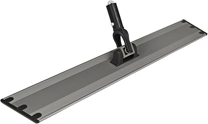 Flat Mop Plate Frame for Microfiber Pads, Commercial-Grade Aluminum with 360° Swivel, Hook and Loop Fastening, Lightweight and Durable, Gray, Frame Only, 18 Inches