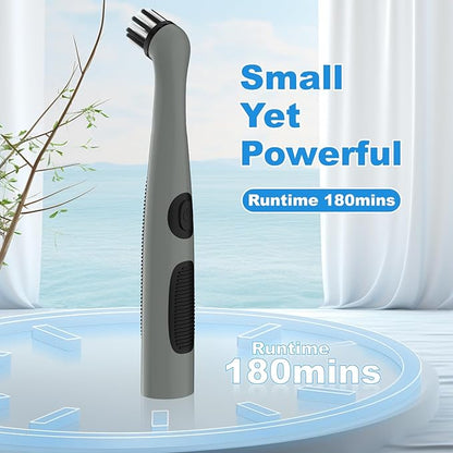 SOARING Rechargeable Electric Cleaning Brush with 4 in 1 Multiple Brush Heads,Indoor Household Cordless Motorized Brush for Bathroom Toilet Kitchen Tile Crevice (Gray & Black)