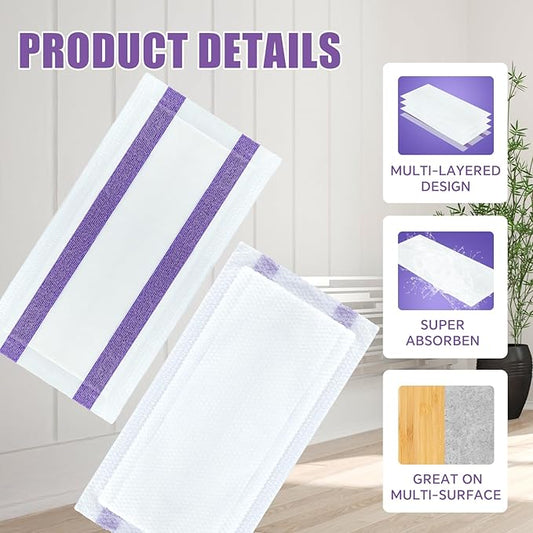 50 Count Disposable Wet Pads Refill for Swiffer Wet Jet Spray Mop,Wet Jet Pads for All Floor Types,Disposable Multi Surface Wet Jet Hardwood Floor Cleaner for swiffer Wet Pads Refill