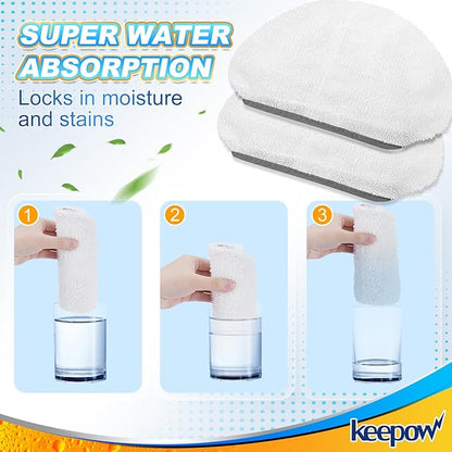 KEEPOW 5 Pack Replacement Steam Mop Pads for Bissell Powerfresh 1940 1544 1440 1806 2075 Series Model 19402 19404 19408 19409 1940a 1940f 1940q 1940t 1940w B0006 B0017,Washable Cleaning Pad