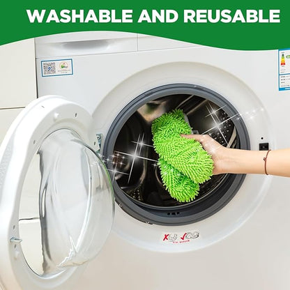 12PCS Reusable Microfiber Mop Pads Washable Wet Pads Compatible with Swiffer Sweeper Refills Pads Dry Sweeping Cloths Mop Head Replacement for Household Cleaning