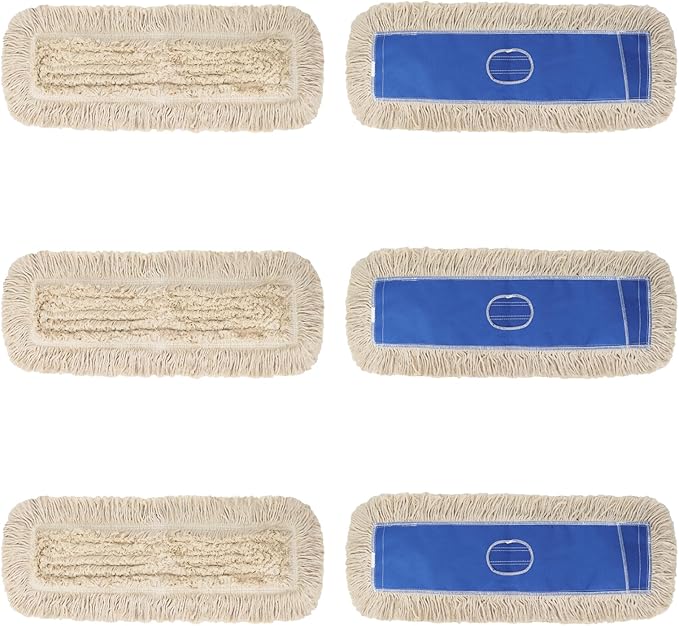 24 Inch Dust Mop Head: Replacement Medium Washable Commercial Sweeper and Janitorial Dust Mop Head Replacement