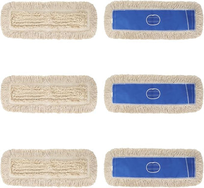 24 Inch Dust Mop Head: Replacement Medium Washable Commercial Sweeper and Janitorial Dust Mop Head Replacement