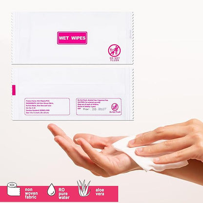 200 pcs Wet Wipes Individually Wrapped, Travel Wipes, Clean Wipe Individual Wipes Bulk for Travel for Hands, Face Cleaning
