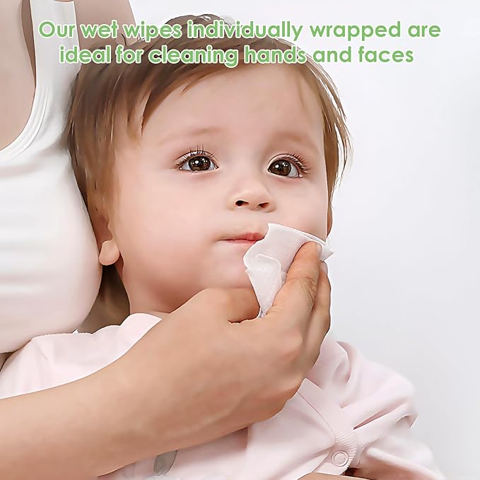 300 Pack Wet Wipes Individually Wrapped,Aloe Vera Hand Wipes,Wet Wipe Bulk Individual Hand Wipe,Travel Size Wipes Quick Hand Cleaning for Travel Wedding Restaurant Barbecue(White)