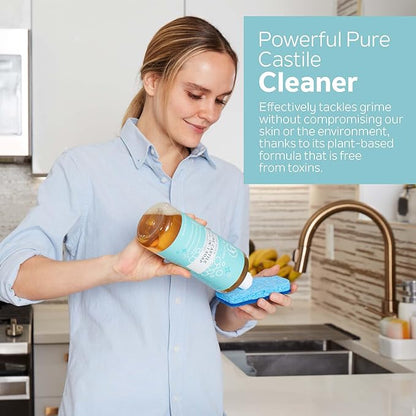 Dr. Jacobs Naturals Fragrance Free Castile All-In-One Cleaner and Soap, Effective Plant-Based Formula for House Cleaning. Eco-friendly for Home Essentials and the Planet (32 Fl Oz, 1 Pack)
