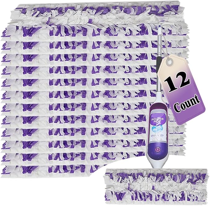 12 Count Disposable Mopping Pad Refills for PowerMop Multi-Surface Mop Pad Refill for Swiffer Power Mop for Cleaning Floors