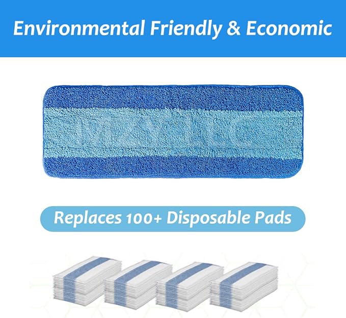 3 Pack for Bona Microfiber Cleaning Pad, Microfiber Mop Pads Compatible with Bona Mop for Bona Hardwood Floor Cleaner 18 Inch
