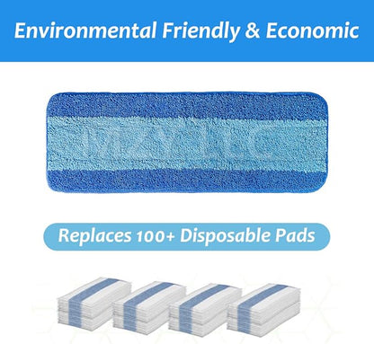 3 Pack for Bona Microfiber Cleaning Pad, Microfiber Mop Pads Compatible with Bona Mop for Bona Hardwood Floor Cleaner 18 Inch