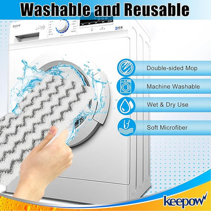 KEEPOW Steam Mop Pads Replacement Compatible with Shark S3500 Series S3501 S3601 S3550 S3901 SE450 S3801CO S3601D S2901 Steamer Pocket Mop Washable Microfiber for Floors Cleaner, 2+2 Pack