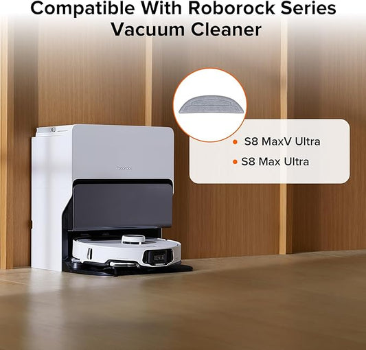 roborock 2 Pack Microfiber Mop Cloths for S8 MaxV Ultra, S8 Max Ultra Series Robot Vacuum Cleaner, with Dual Sonic Vibrations Modules, Mop Pad Replacement Accessories