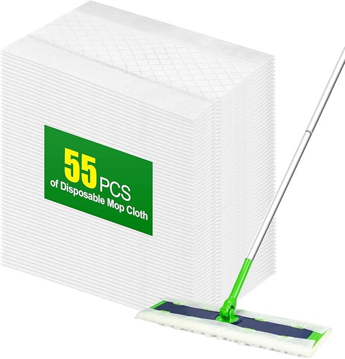 55 Count Heavy Duty Disposable Mop Refills, Heavy Duty Dry Sweeping Cloths for S.wiffer XL - Designed for Hard Surfaces, Convenient Single-Use Cleaning Pads
