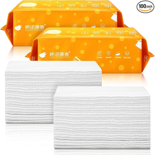 100 Pcs 8 x 8 Inch Travel Size Cleaning Supplies Disposable Sheets for Travel Travel Cleaning Supplies Travel Dish Soap for Road Trips Camping
