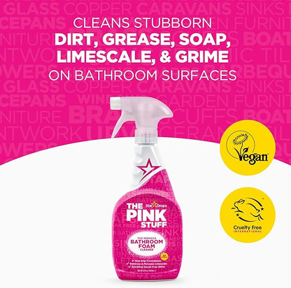 Stardrops The Pink Stuff Multi-Purpose Spray, Window & Glass Cleaner, and Bathroom Foam Spray Bundle – All-in-One Home Cleaning Solution (3-Pack)