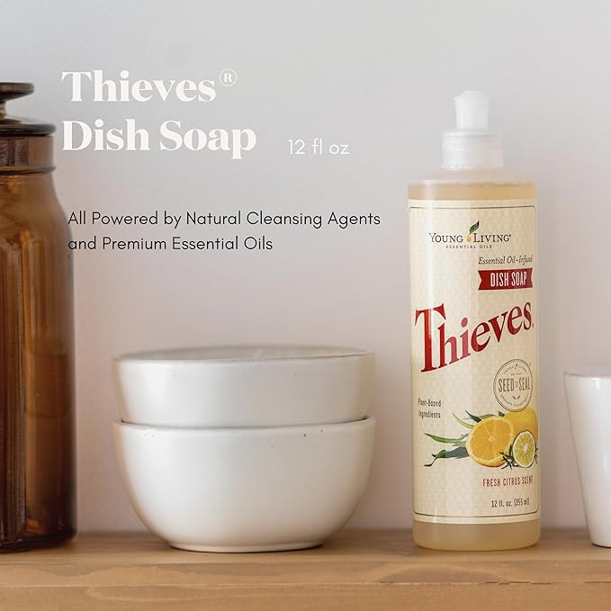 Young Living Thieves Dish Soap – Plant-Based, Essential Oil-Infused, Ultra-Concentrated, 12 fl oz