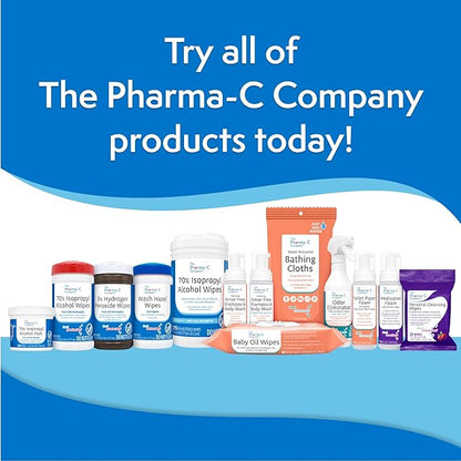 The Pharma-C Company 70% Isopropyl Alcohol Wipes [175ct Wipes] - Large Durable IPA Wipes. First-Aid Antiseptic Wound Cleaner with Moisture Lock Lid.